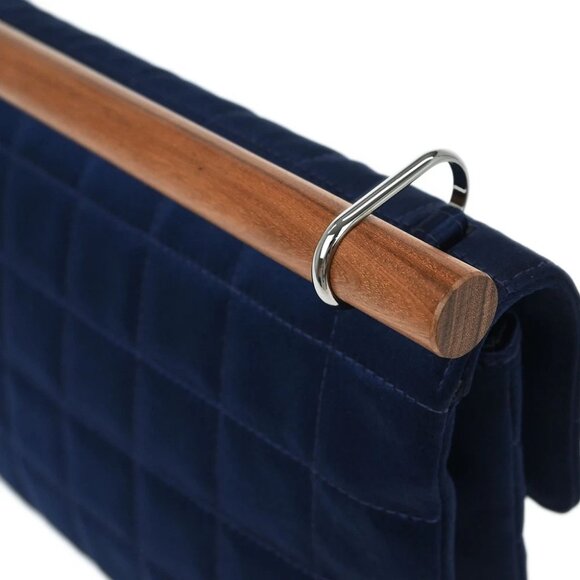 Chanel Navy Satin Mademoiselle Lock Choco Bar Handbag 116039 - Picture 5 of 10